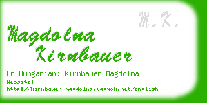 magdolna kirnbauer business card